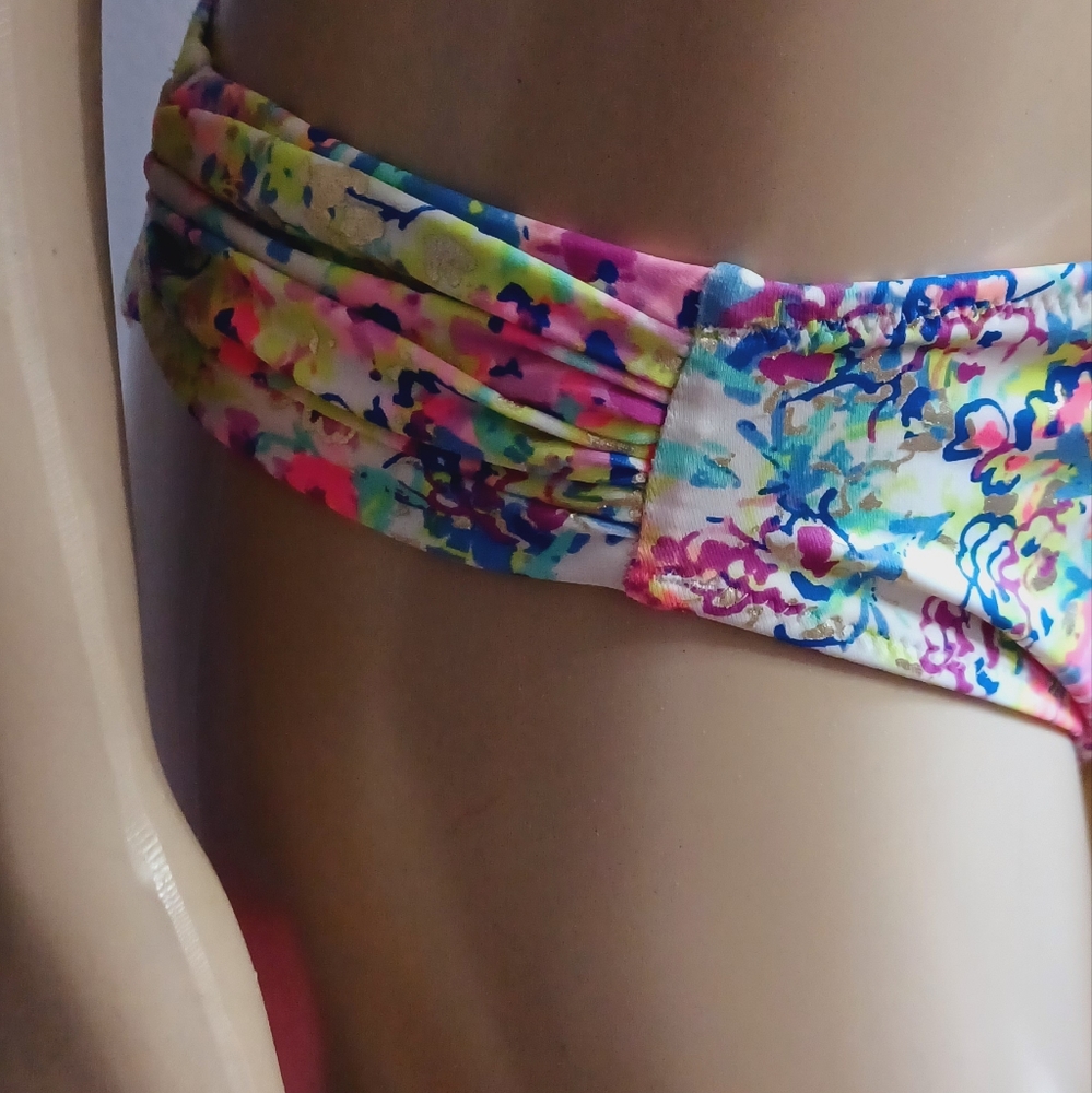 Victoria's Secret NWOT 2pc abstract Floral Bikini top Ana d bottom Never Used - Picture 6 of 12